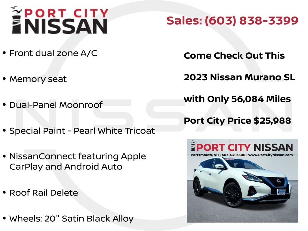 Used 2023 Pearl White Nissan SL W/PANORAMIC SUNROOF image 21