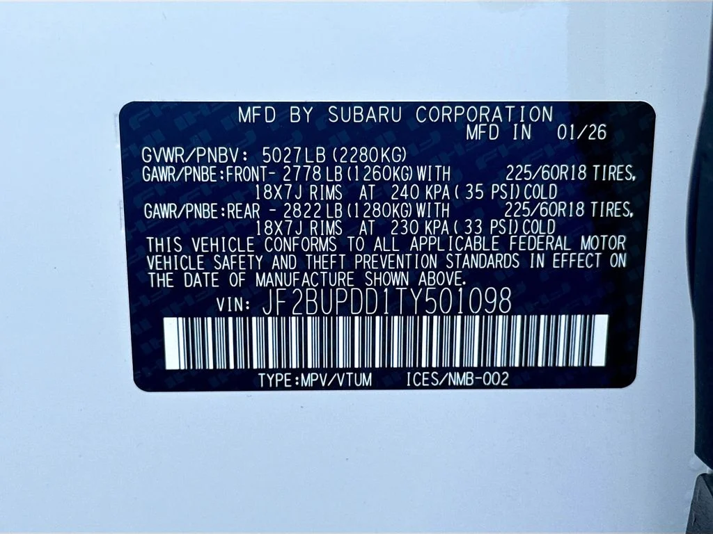 New 2026 CRYSTAL WHITE PEARL Subaru Limited image 43