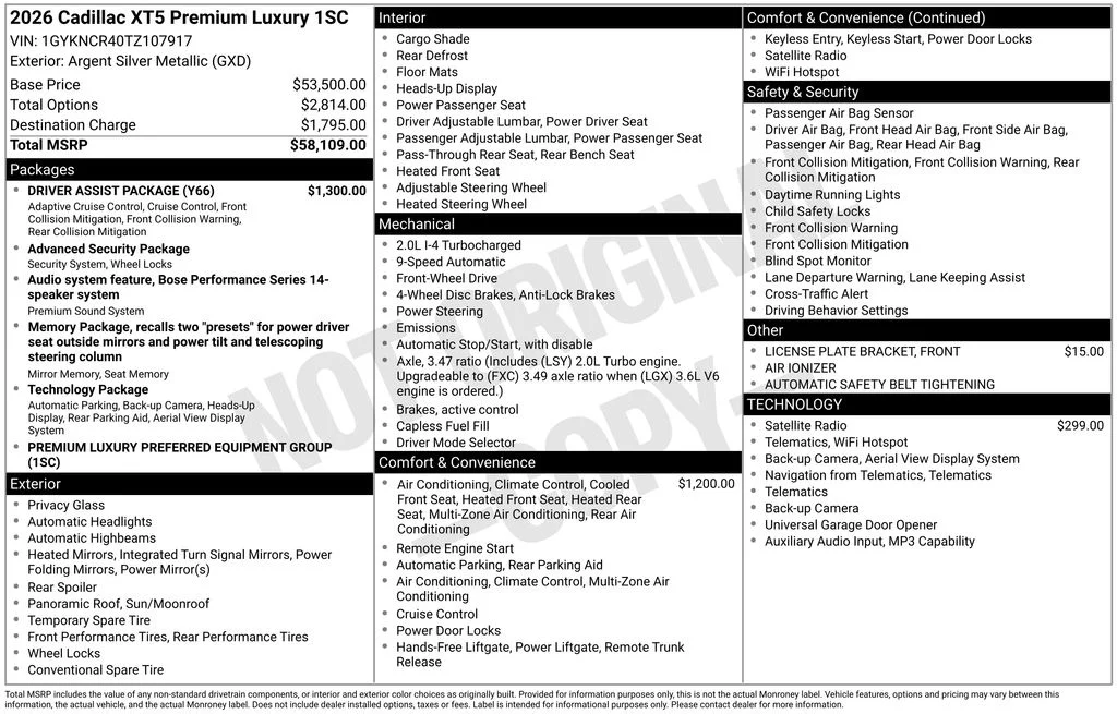 New 2026 Silver Cadillac Premium Luxury image 42