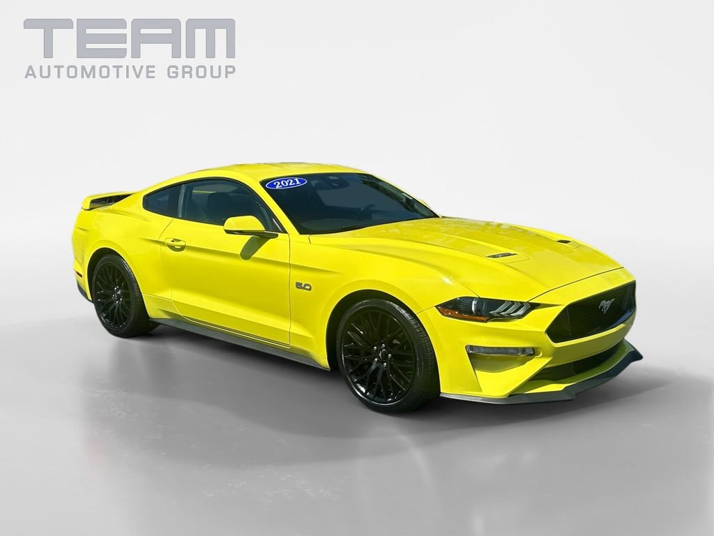 Used 2021 Yellow Ford GT Premium image 1