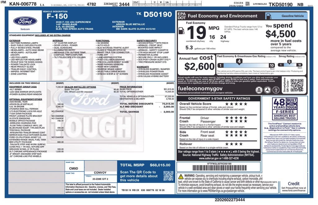New 2026 Argon Blue Metallic Ford XLT image 5