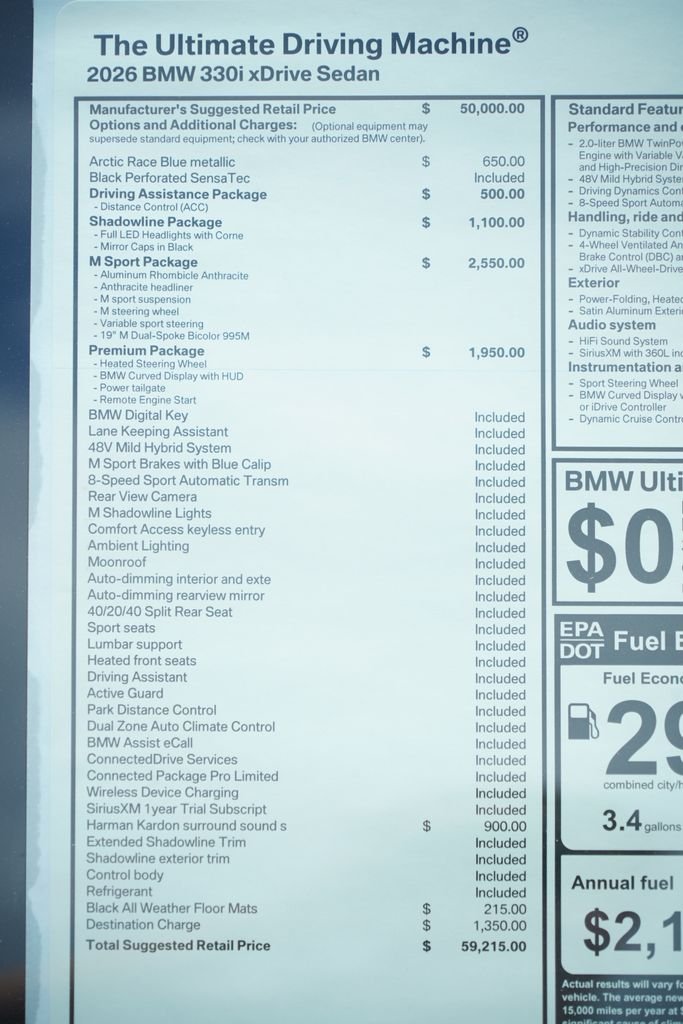 New 2026 Arctic Race Blue Metallic BMW 330i xDrive image 8