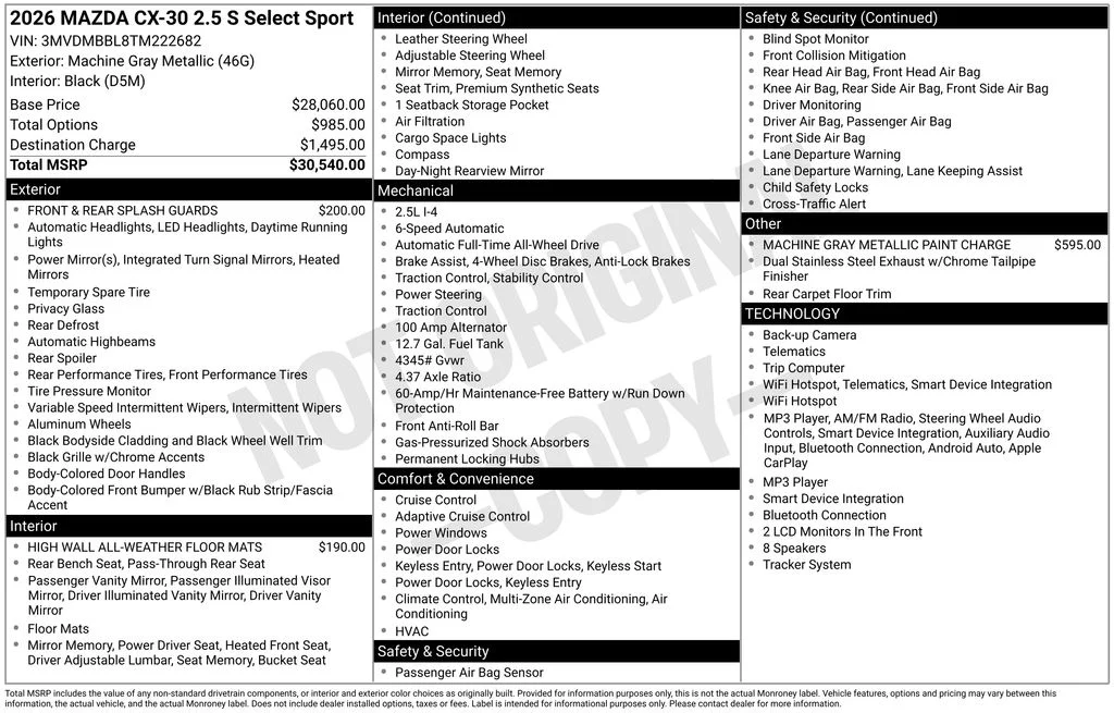 New 2026 Gray Mazda 2.5 S Select Sport image 3