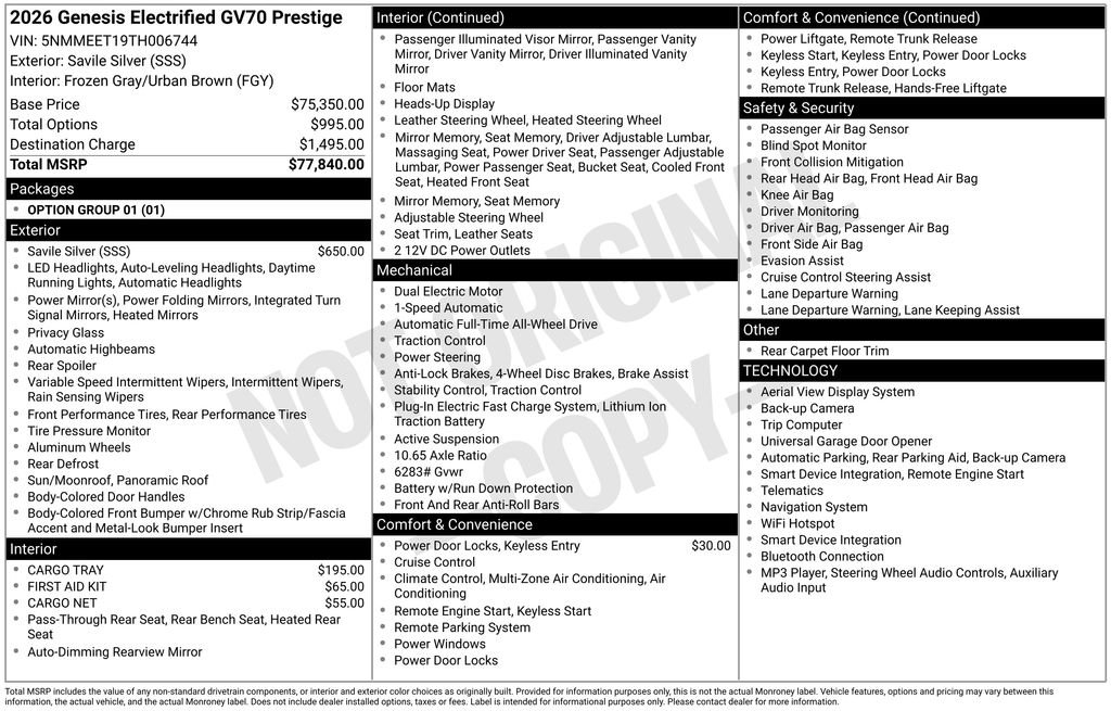 Used 2026 Silver Genesis Prestige image 2