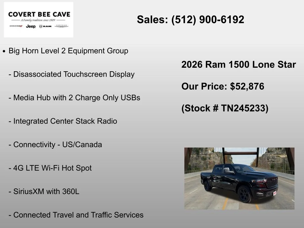 New 2026 Diamond Black Crystal Pearl-Coat Exterior Paint RAM Big Horn/Lone Star image 36