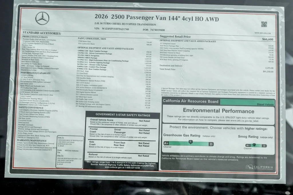 New 2026 Silver Gray Mercedes-Benz Passenger 144 WB image 61