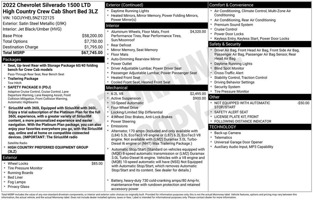 Used 2022 Satin Steel Metallic Chevrolet High Country image 7