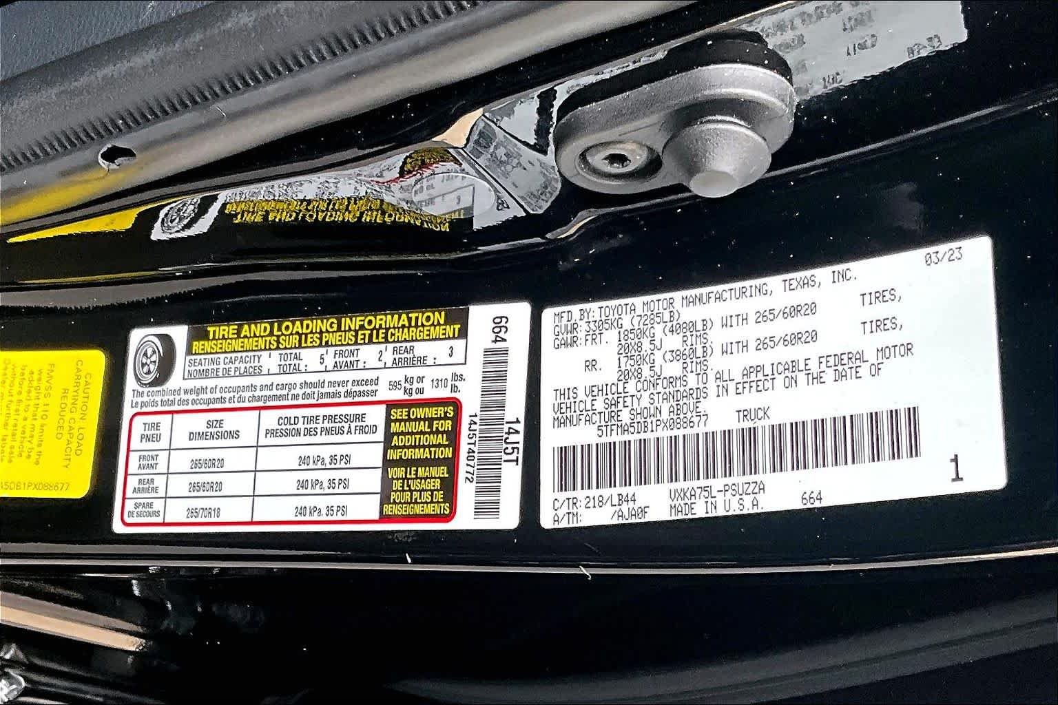 Used 2023 Midnight Black Metallic Toyota 1794 Edition image 34