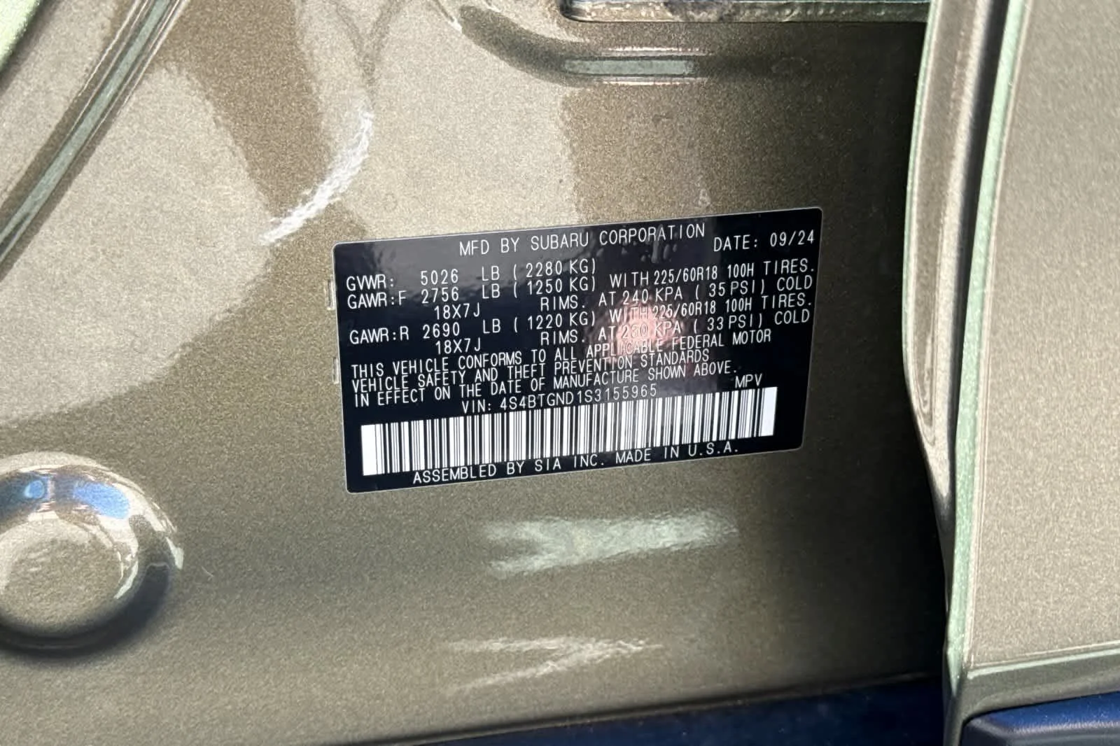 Certified Used 2025 Autumn Green Metallic Subaru Limited XT image 33