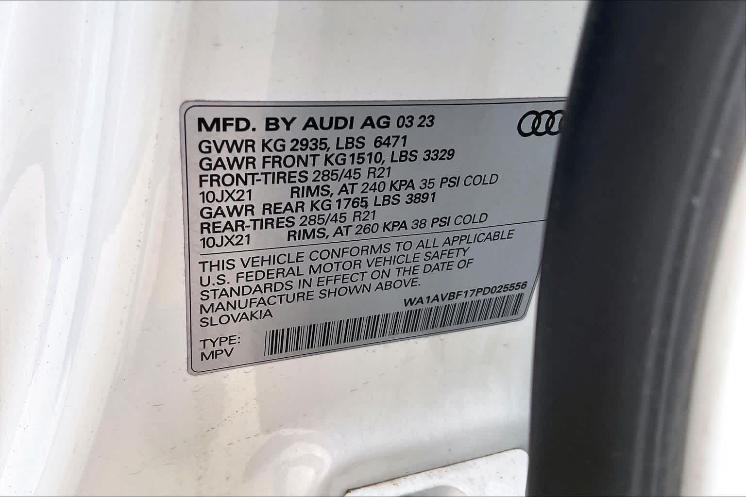 Used 2023 Carrara White Audi Premium image 34