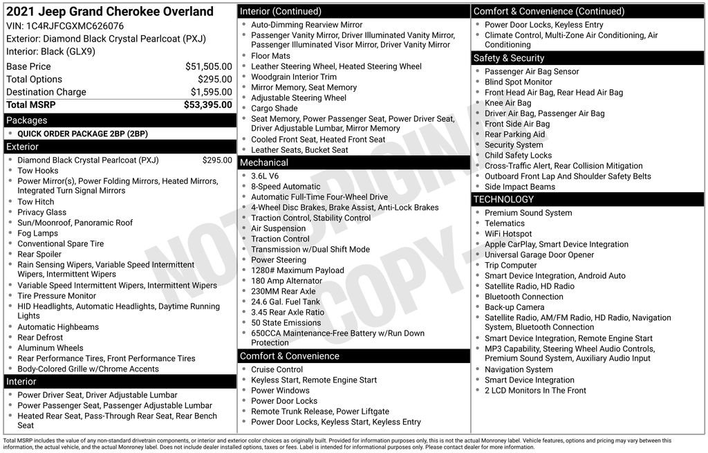 Used 2021 Black Jeep Overland image 2