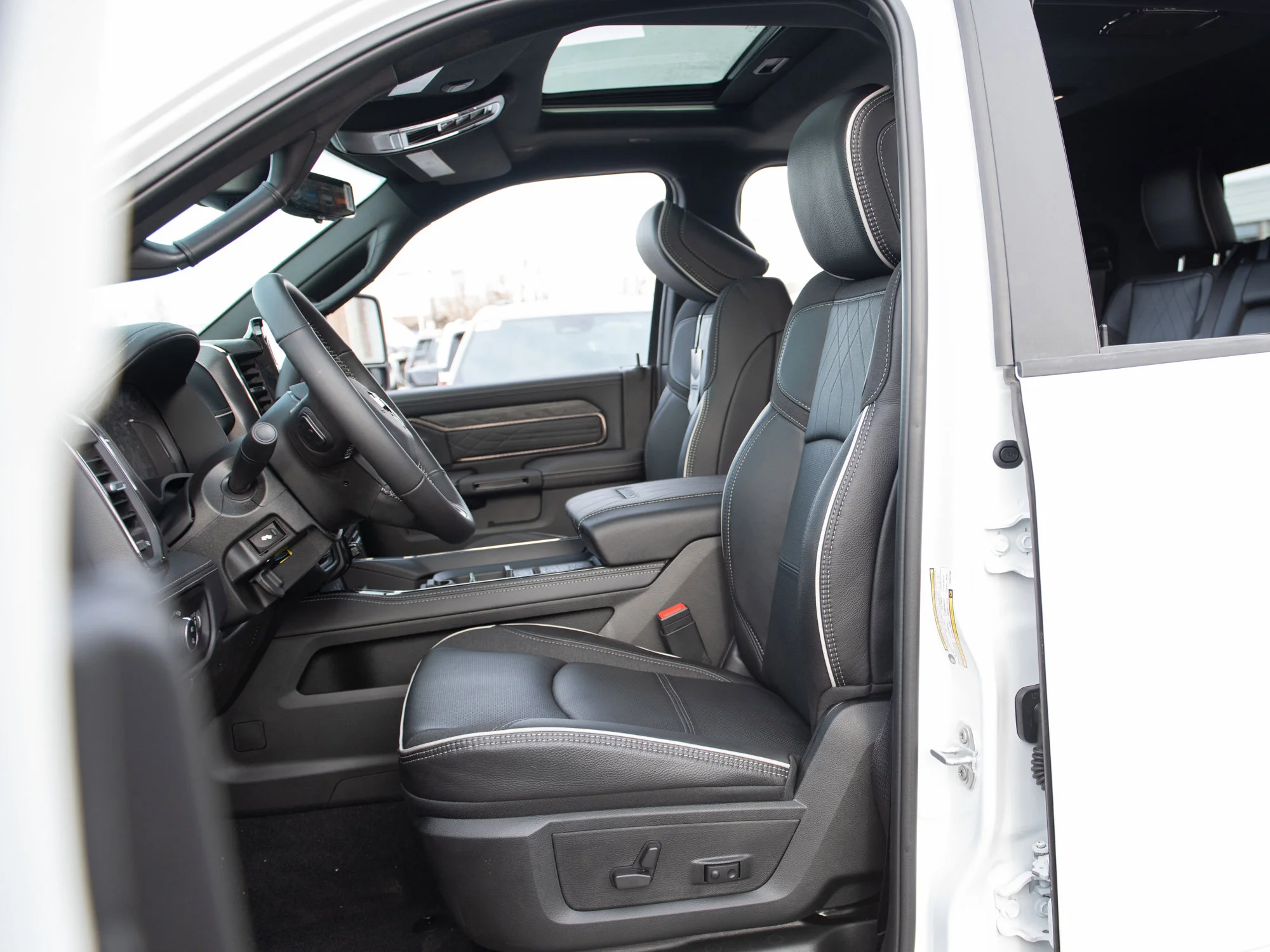 Used 2026 White RAM Limited* Mega Cab, 37 Inch Tires, 5 Inch Lift, Limitless Sled Deck image 26