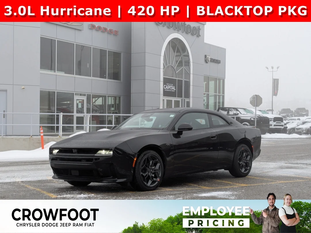 New 2026 Black Dodge R/T - - AWD - Blacktop Package - Driver Convenience Group - Diamond Black Crystal Pearl & More! image 1
