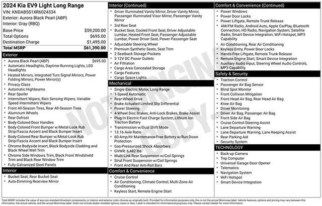 Used 2024 Black Kia Light Long Range image 16