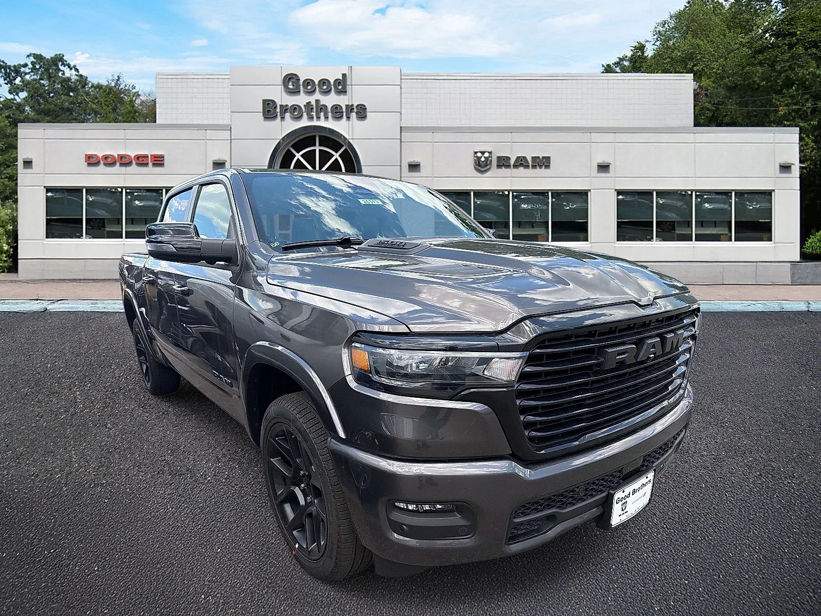 New 2026 Granite Crystal Metallic Clear-Coat Exterior Paint RAM Laramie Crew Cab 4x4 5
