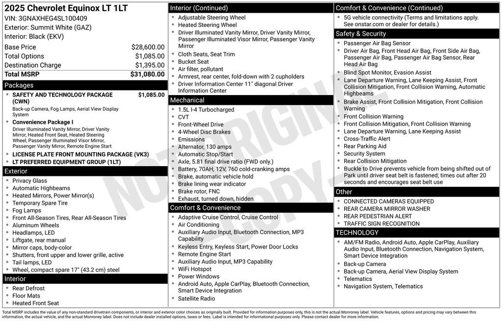 Used 2025 Summit White Chevrolet LT W/SAFETY & TECHNOLOGY PKG image 9