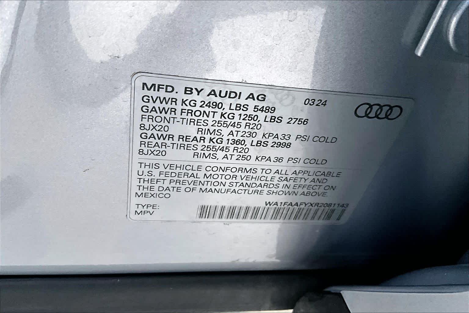 Used 2024 Florett Silver Metallic Audi S line Prestige image 35
