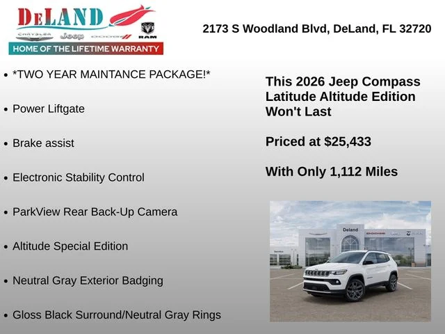 New 2026 Bright White Clear-Coat Exterior Paint Jeep Latitude image 12