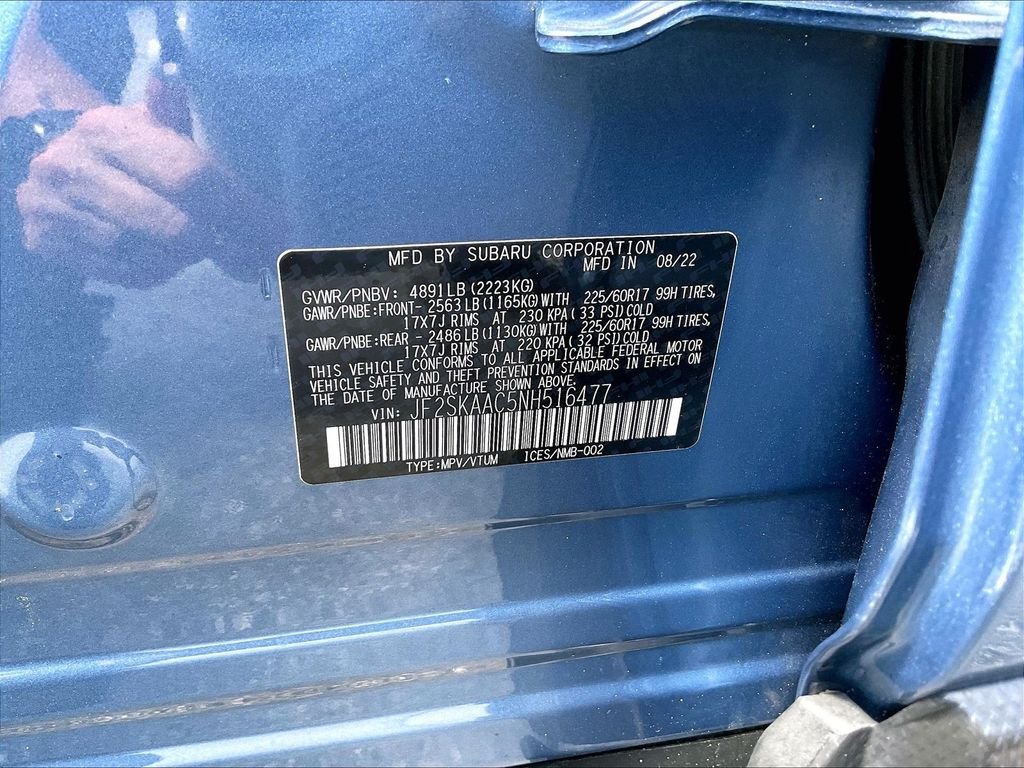 Used 2022 Horizon Blue Pearl Subaru Base image 29