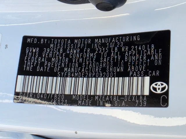 Used 2024 White Toyota LE image 31