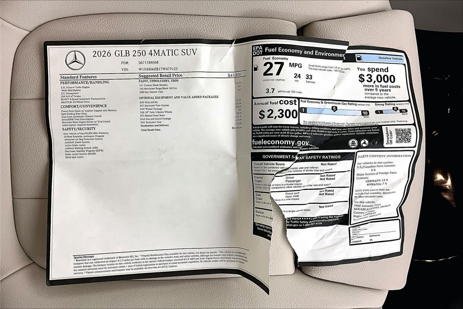 New 2026 Cosmos Black Metallic Mercedes-Benz GLB 250 image 26