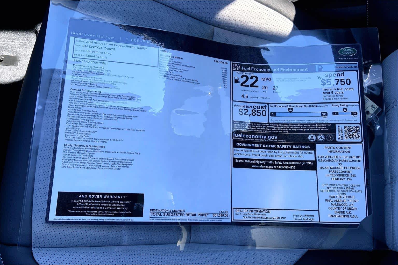 New 2026 Carpathian Grey Land Rover Hoxton Edition image 20