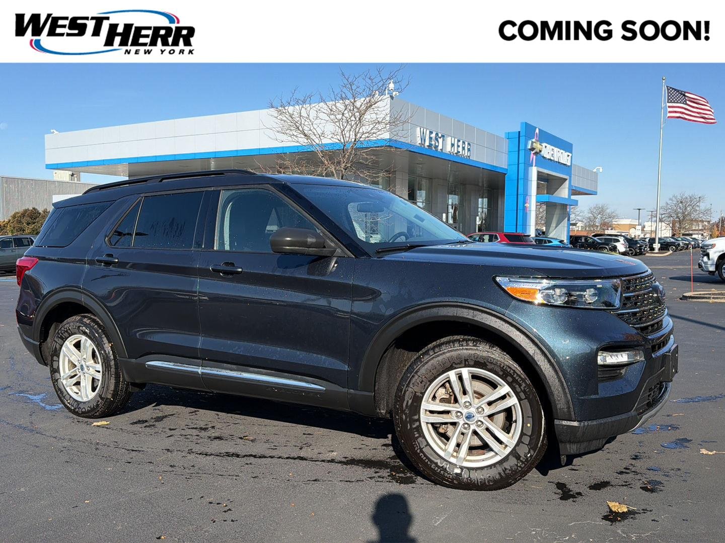 Used 2022 Stone Blue Metallic Ford XLT image 1