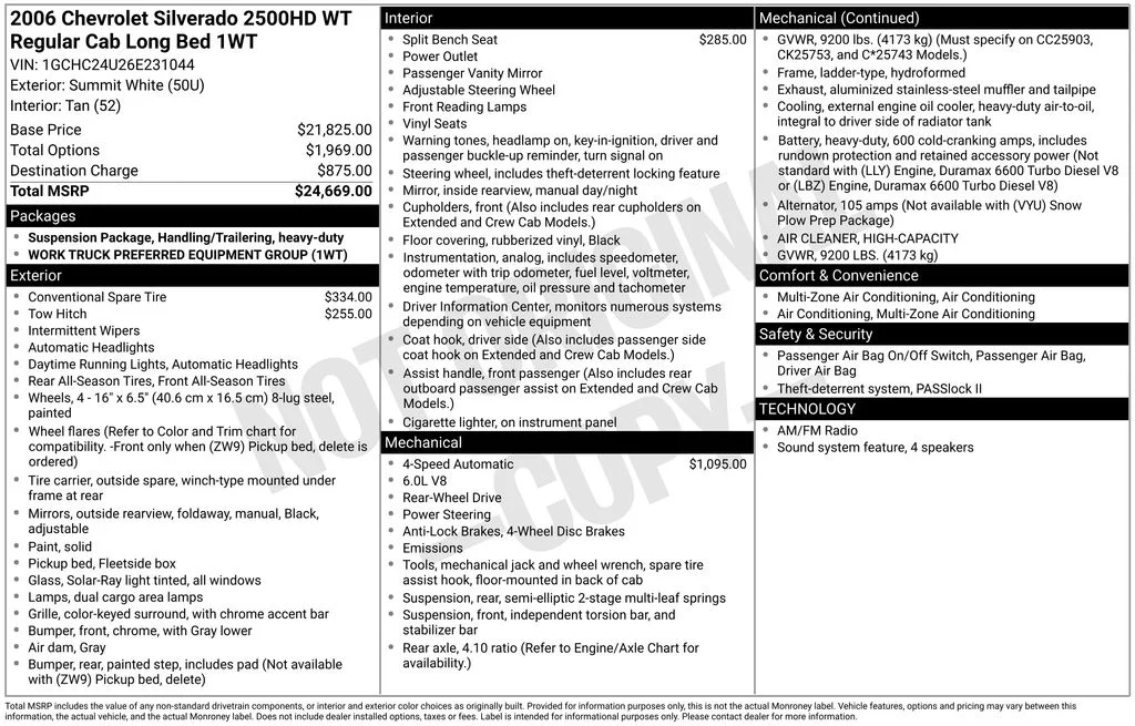 Used 2006 White Chevrolet Work Truck image 13