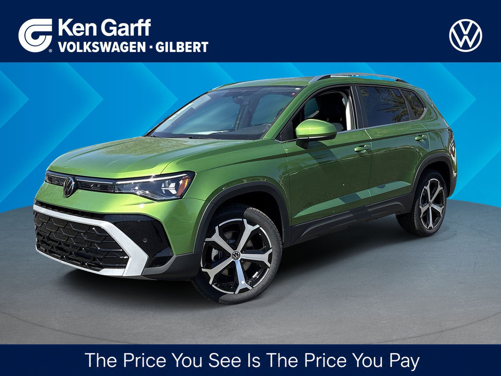 New 2026 Bright Moss Green Metallic Volkswagen SEL image 1