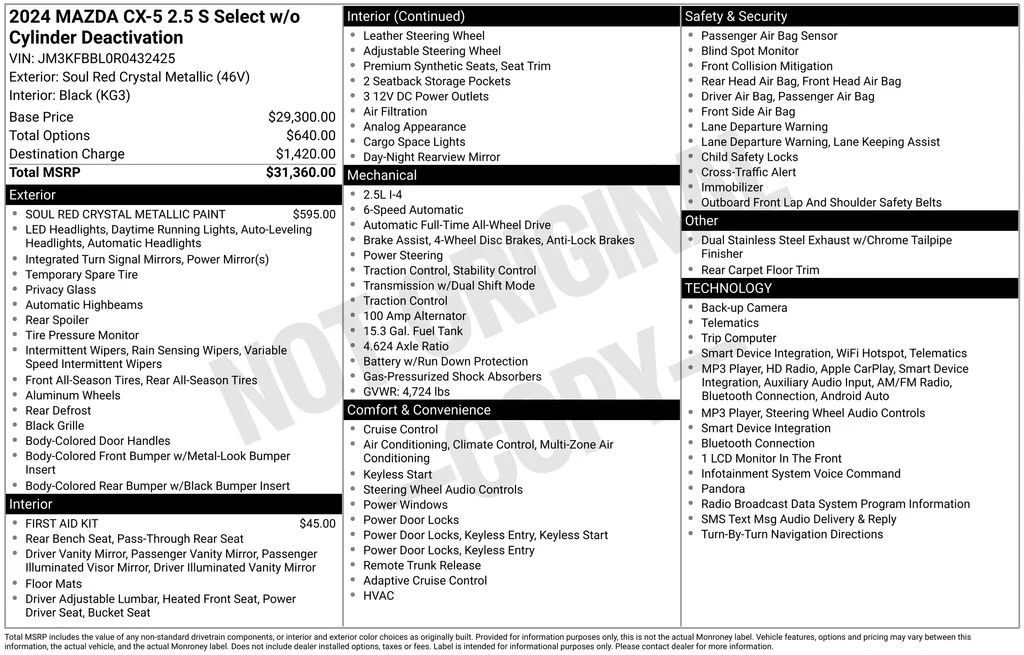 Certified Used 2024 Red Mazda 2.5 S Select Package image 4