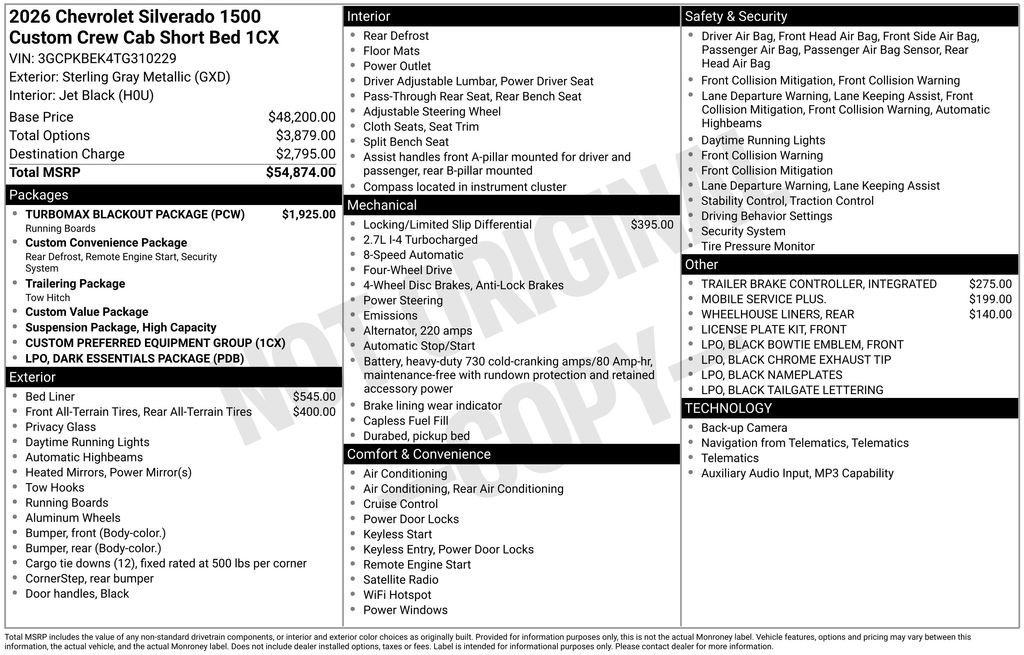 New 2026 Sterling Gray Metallic Chevrolet Custom image 17
