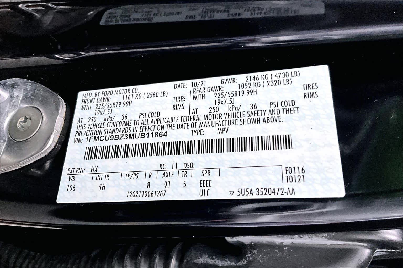 Used 2021 Antimatter Blue Ford SE Hybrid image 34