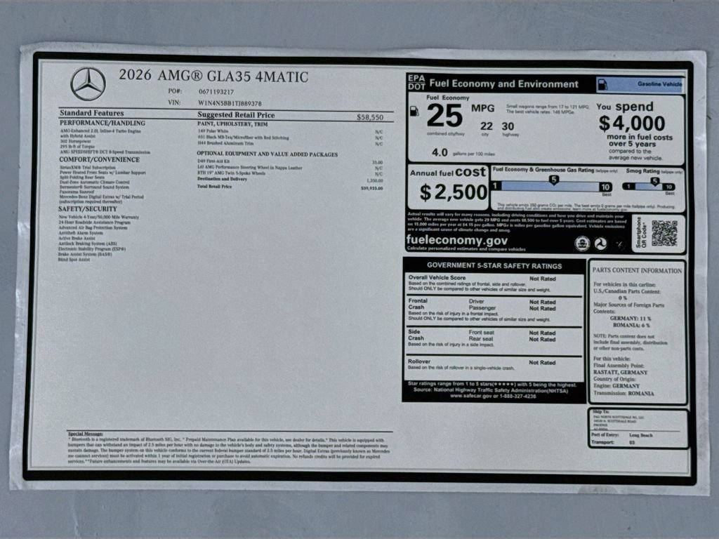 New 2026 Polar White Mercedes-Benz GLA 35 AMG® image 9