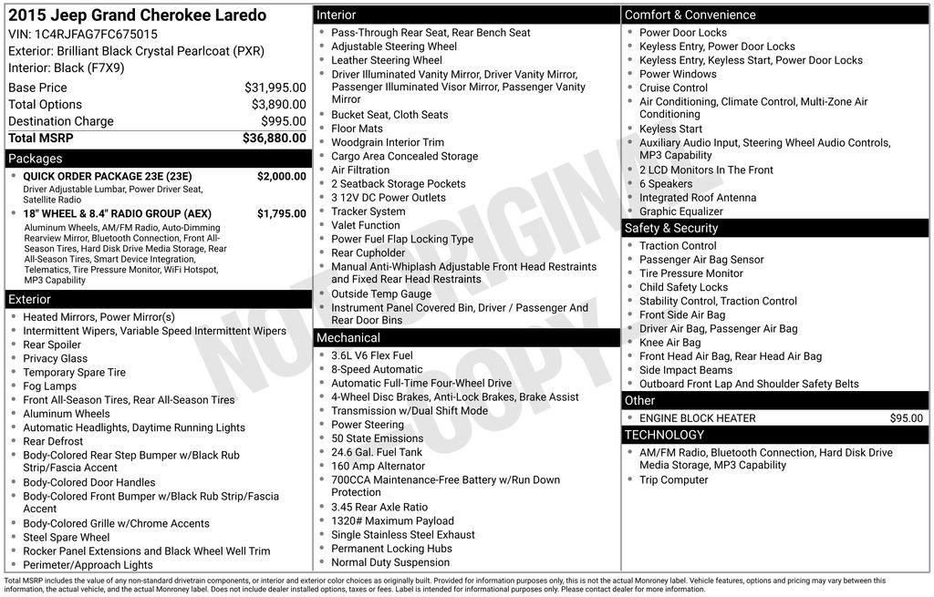 Used 2015 Black Jeep Laredo image 2