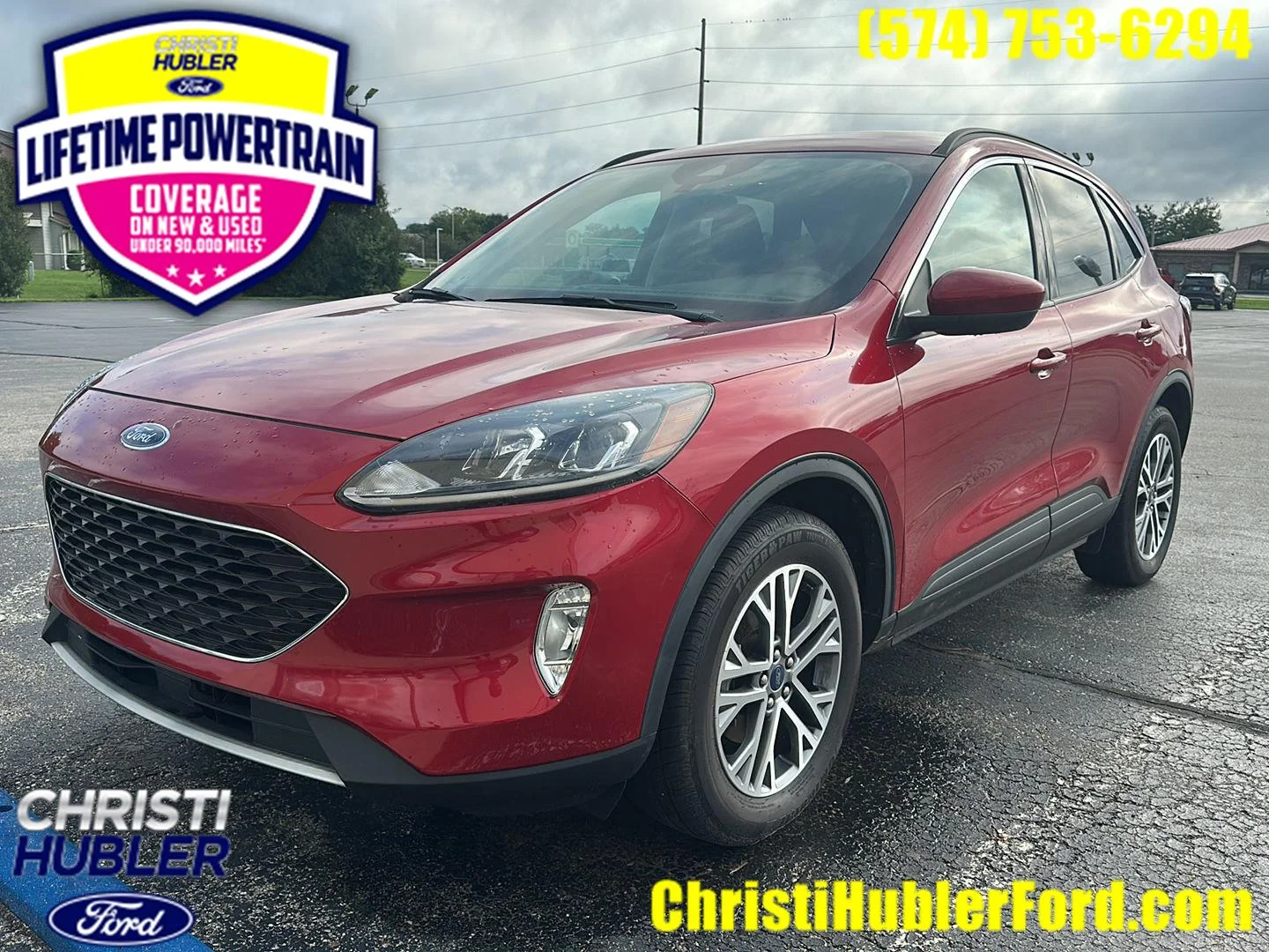 Used 2021 Rapid Red Metallic Tinted Clearcoat Ford SEL image 1