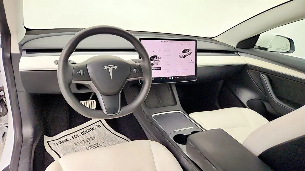 Used 2023 Pearl White Multi-Coat Tesla Performance AWD w/ White & Black Premium Interior image 11