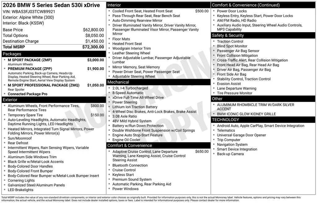 Used 2026 White BMW 530i xDrive image 5
