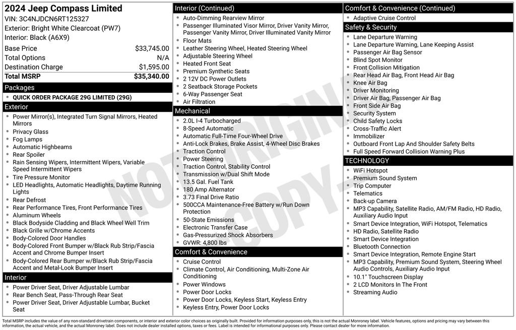 Used 2024 Jeep Compass Limited with VIN 3C4NJDCN6RT125327 for sale in Elk River, Minnesota