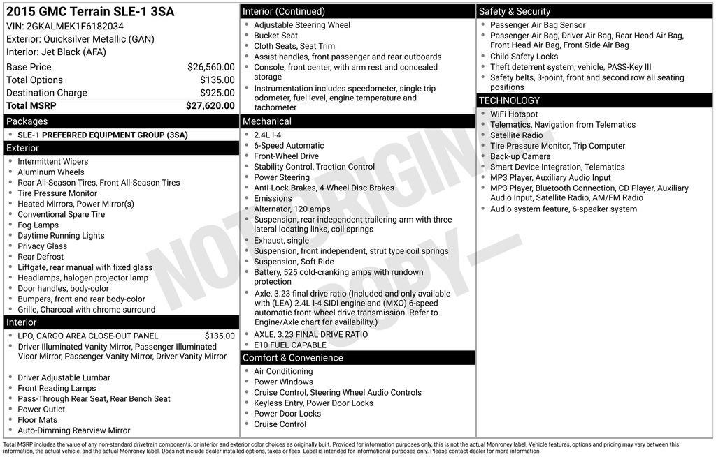 Used 2015 Silver GMC SLE-1 image 6