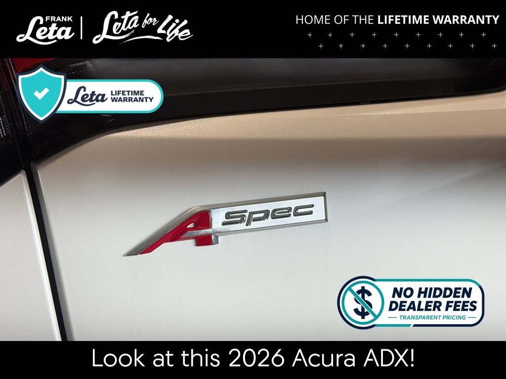 New 2026 Platinum White Pearl Acura w/A-Spec Package image 6