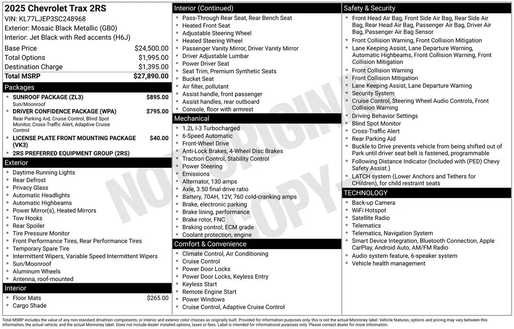 Used 2025 Black Chevrolet 2RS image 6