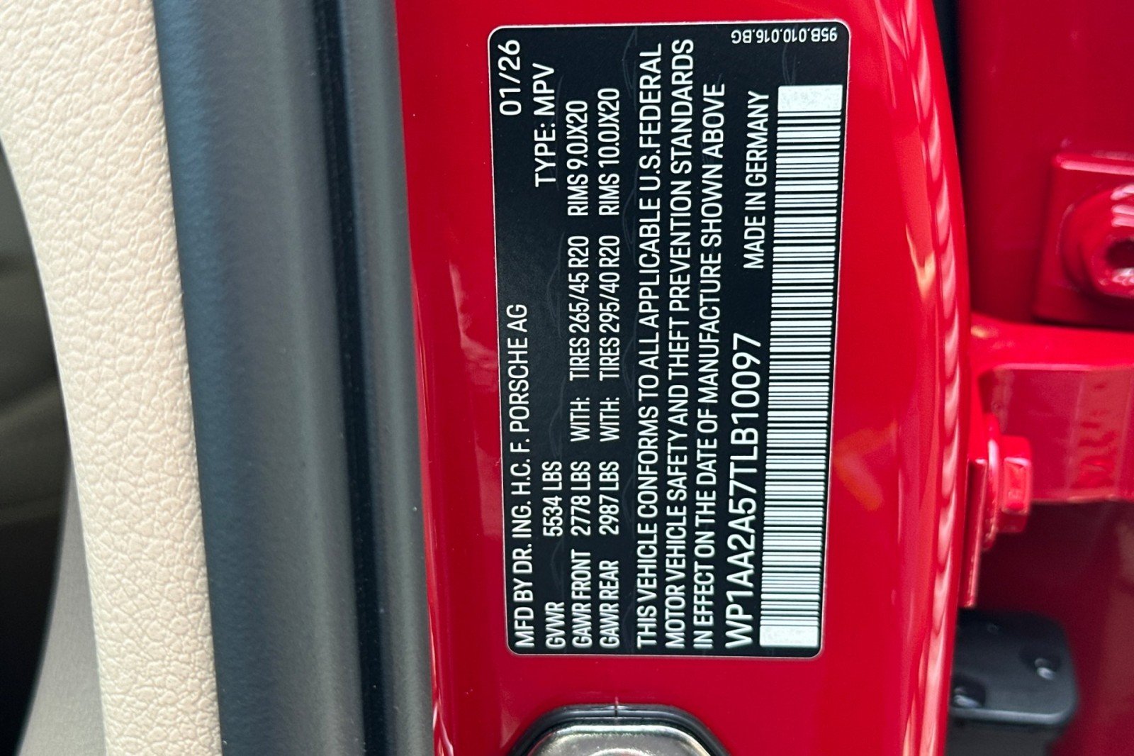 New 2026 Carmine Red Porsche AWD image 29