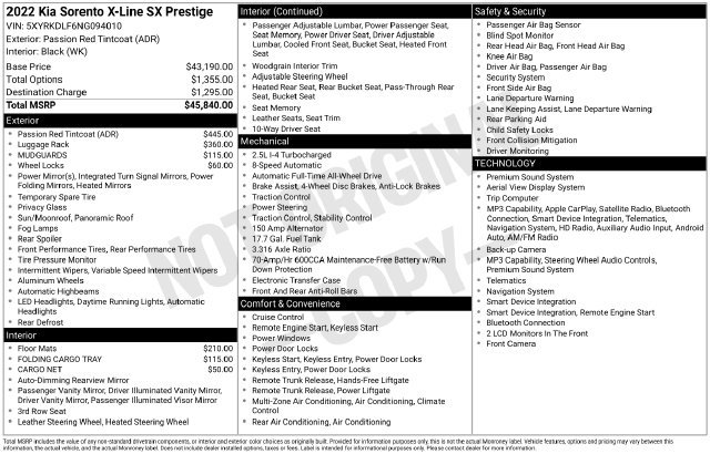 Used 2022 Red Kia X-Line SX Prestige image 24