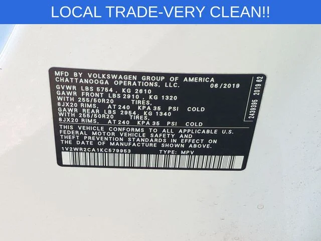 Used 2019  Volkswagen 3.6L V6 SE image 40