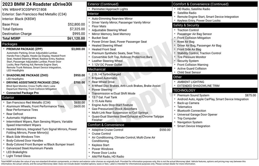 Used 2023 Red BMW sDrive30i image 1