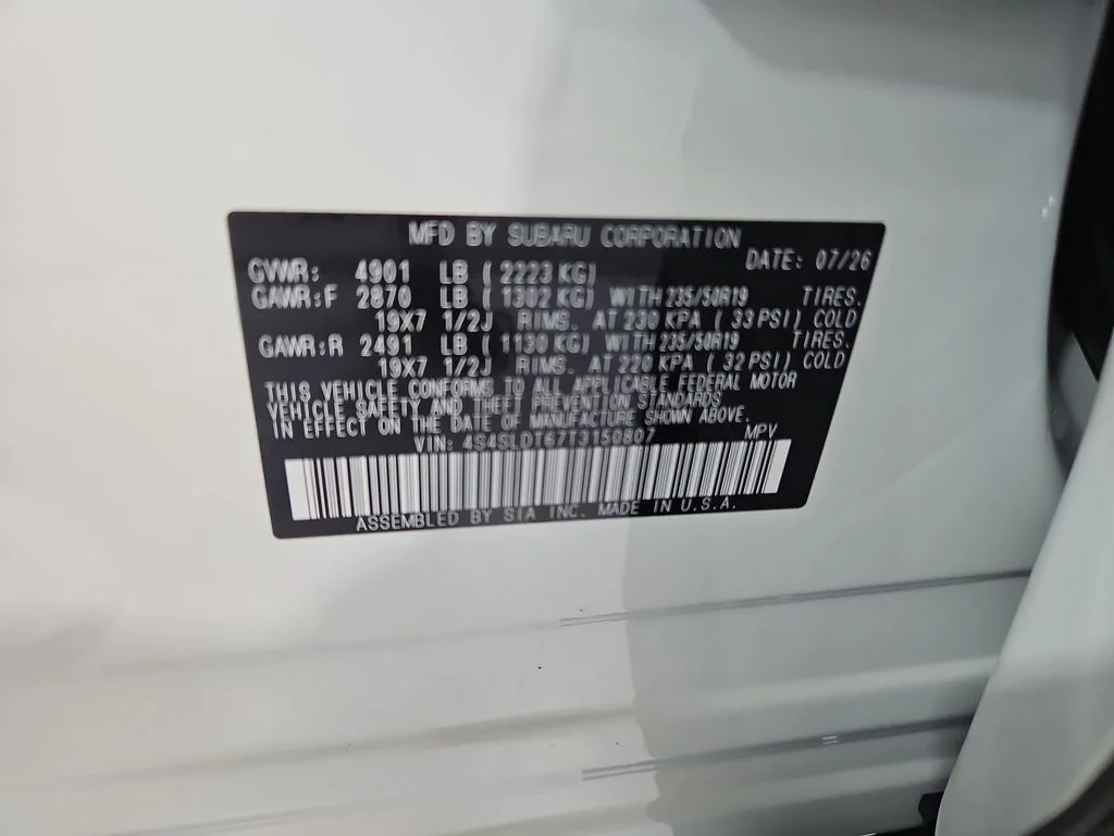 New 2026 CRYSTAL WHITE PEARL Subaru Touring image 28