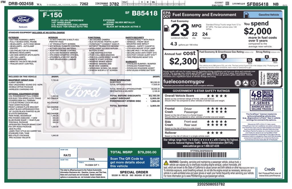 Used 2025 Iconic Silver Metallic Ford Lariat image 5