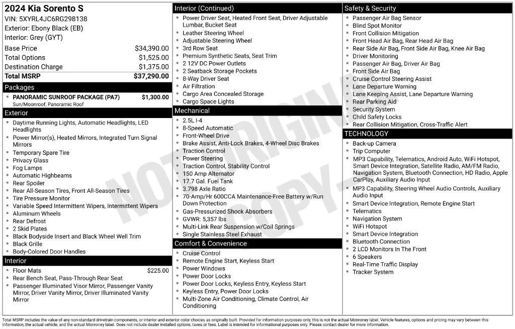 Certified Used 2024 Black Kia S image 8