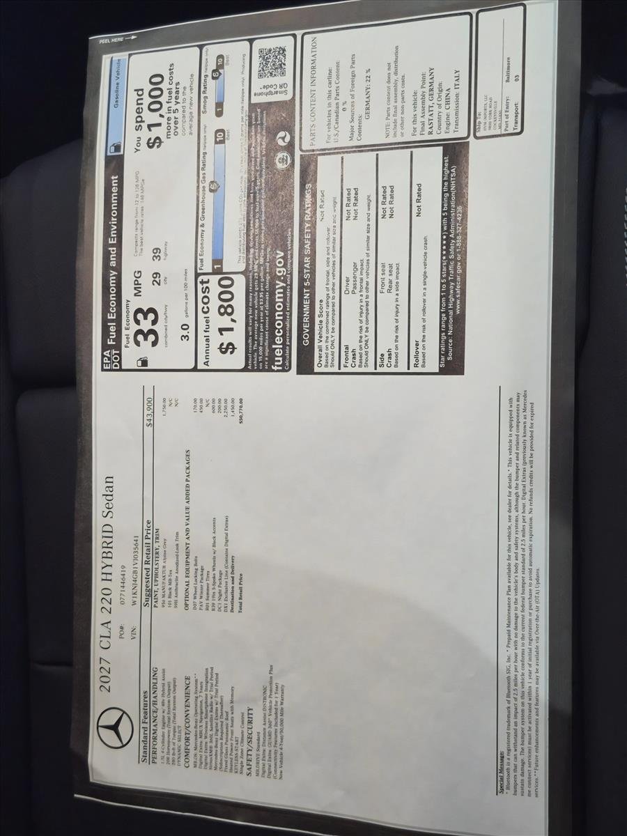 New 2027 MANUFAKTUR Alpine Grey Mercedes-Benz CLA220 image 16