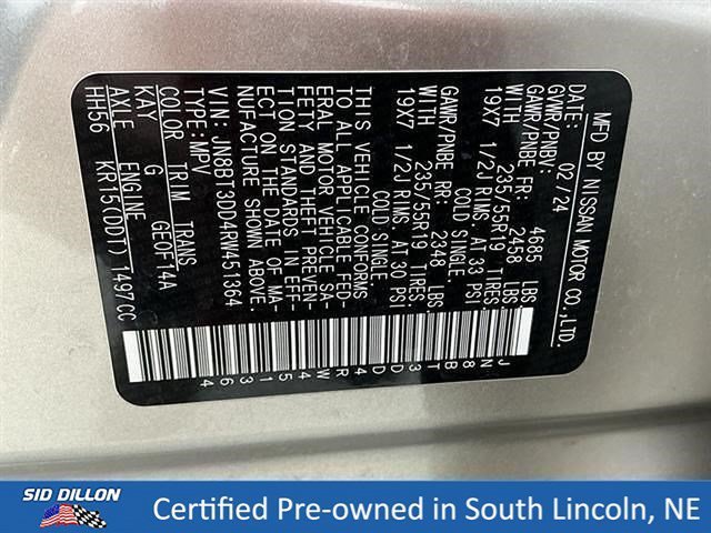 Used 2024 Champagne Silver Metallic Nissan Platinum image 15